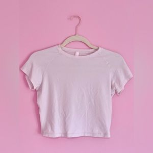 SKIMS NEW VINTAGE RAGLAN CROP T SHIRT - CHERRY BLOSSOM - MEDIUM - LIKE NEW